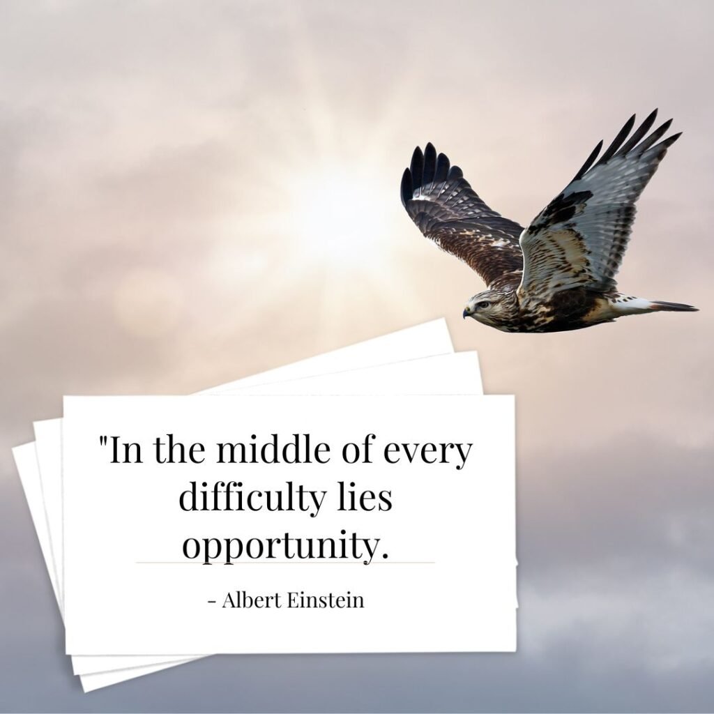 In the middle of every difficulty lies opportunity. - Albert Einstein