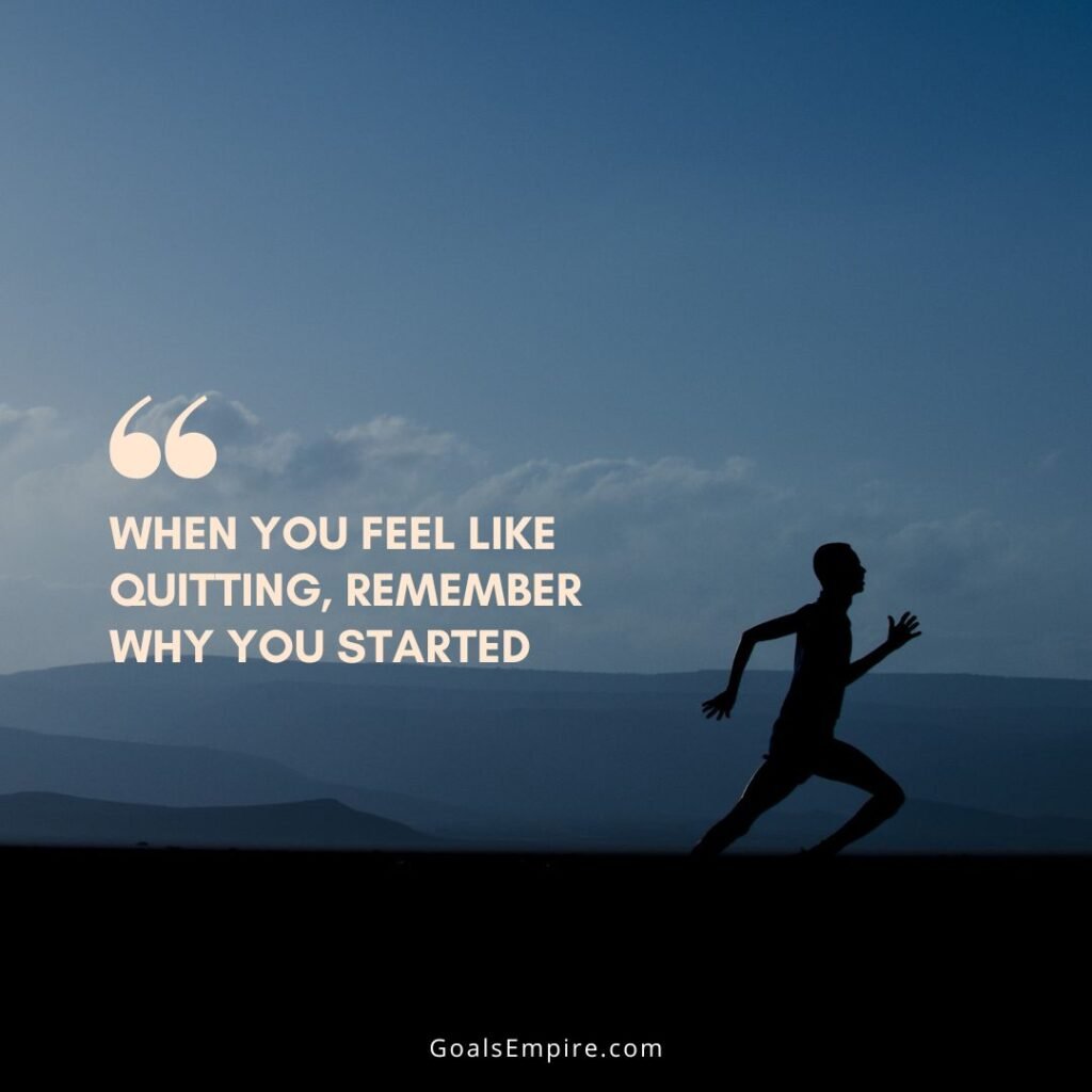 When You Feel Like Quitting, Remember Why You Started.