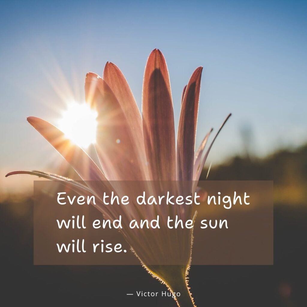 Even the darkest night will end and the sun will rise. — Victor Hugo