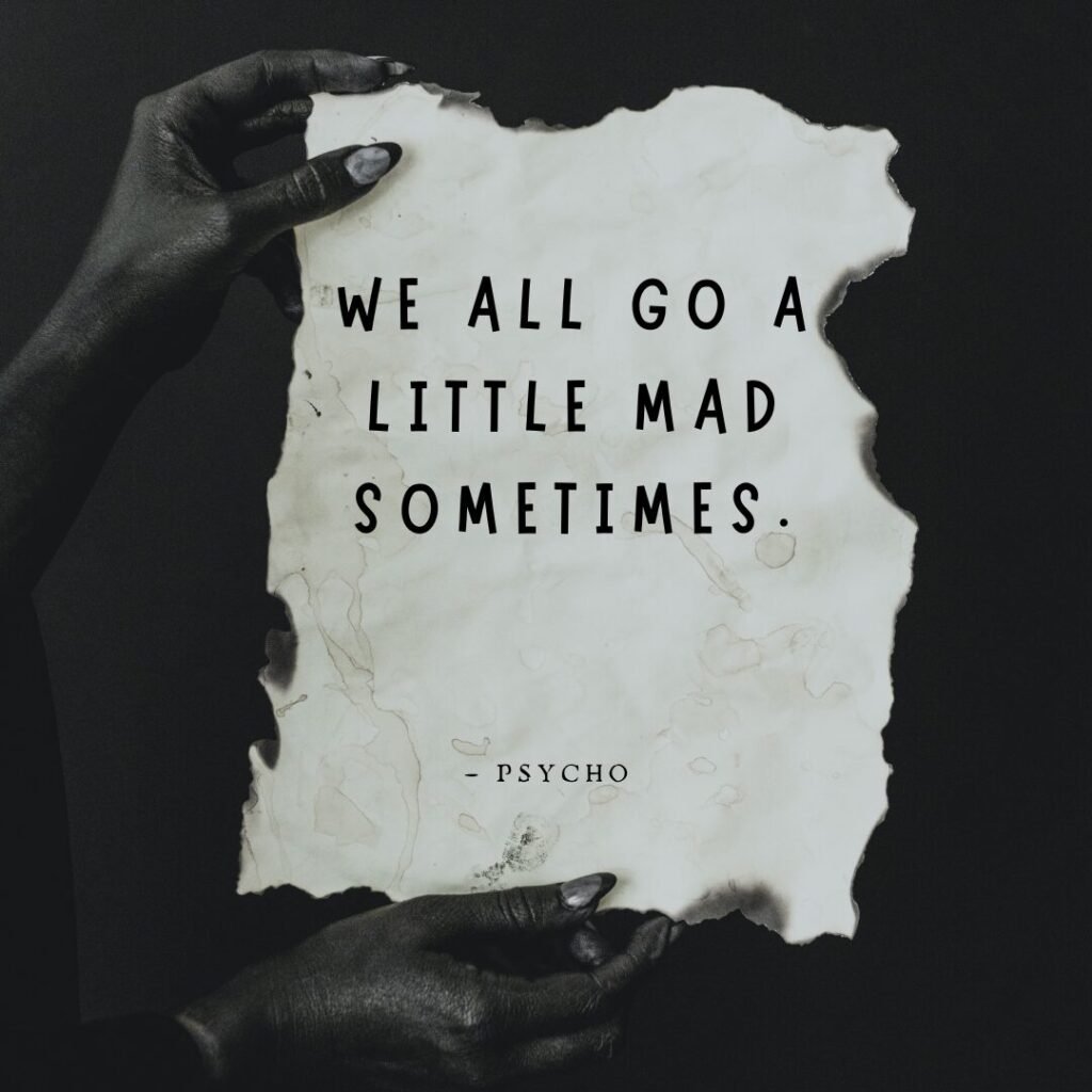 We all go a little mad sometimes. — Psycho