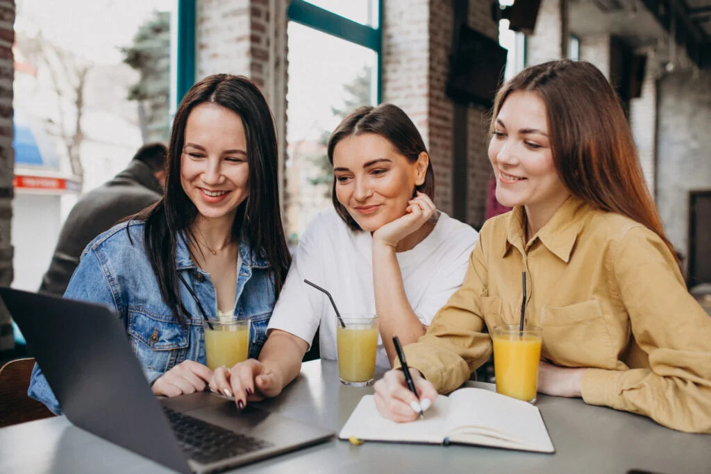 a group of girls setting smart goals to learn a new skill