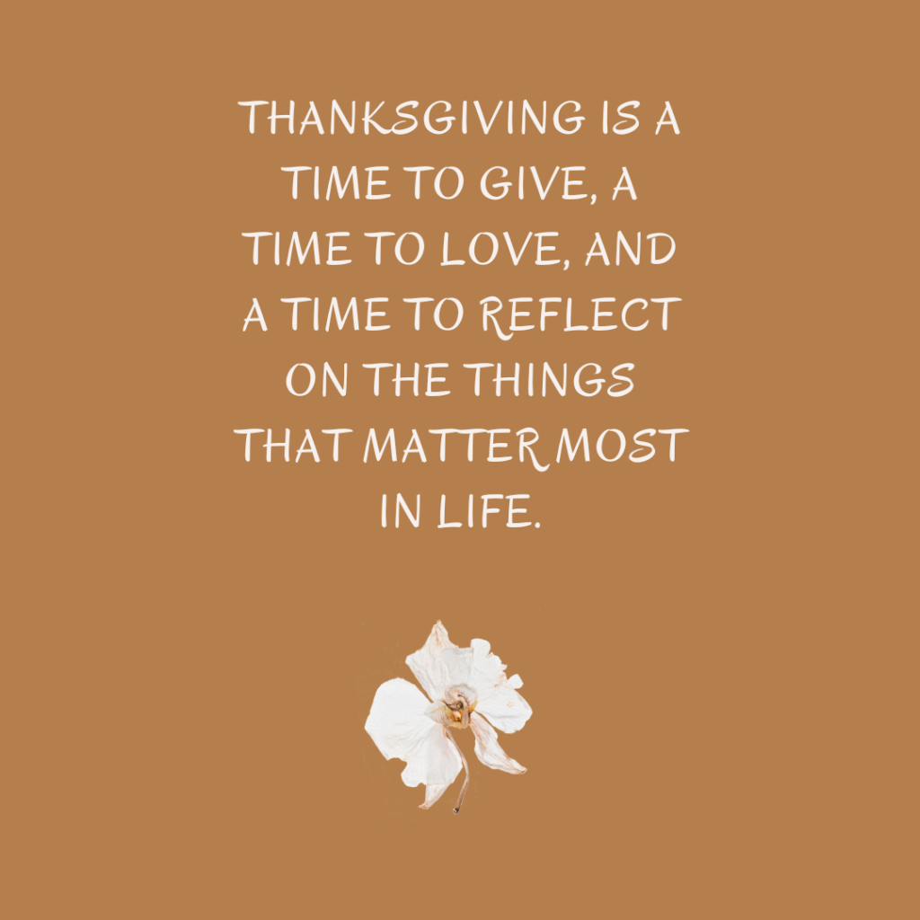 Thanksgiving is a time to give, a time to love, and a time to reflect on the things that matter most in life.