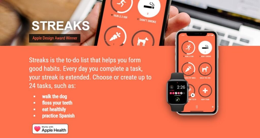 Streaks app web homepage