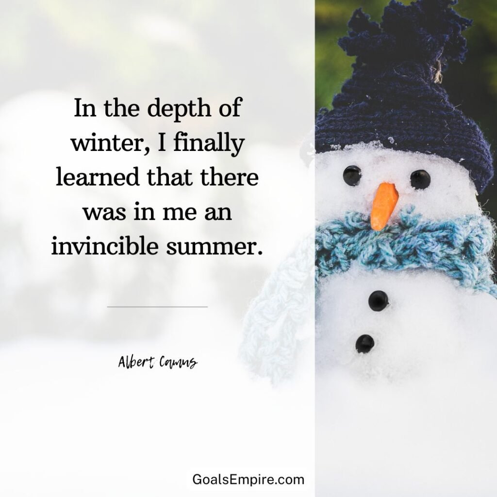 "In the depth of winter, I finally learned that there was in me an invincible summer." - Albert Camus